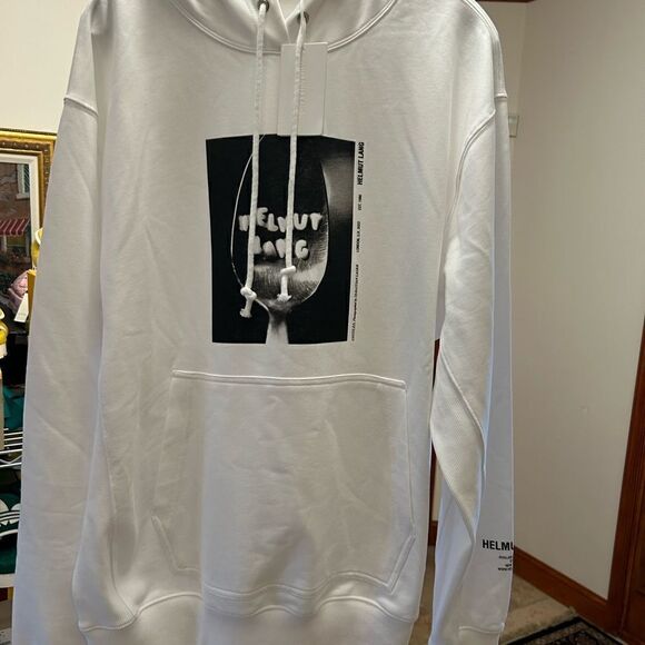 Men’s Helmut Lang hooded sweatshirt with graphics size XL - Picture 2 of 6
